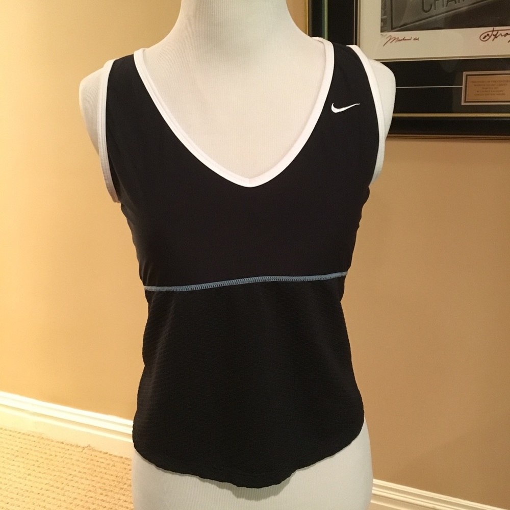 Stretchy black work out or tennis tank top